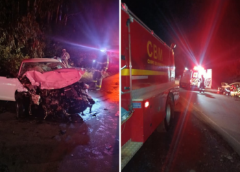Acidente entre dois carros deixa dois mortos e um ferido em estado grave na RS-324, em Casca