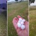 Chuva de granizo de 3 minutos atinge campo e deixa área coberta de gelo no RS; VÍDEO