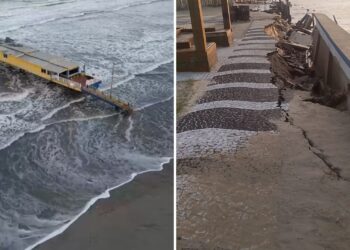 VÍDEO mostra forte ressaca no mar que causou estragos no Litoral Norte do RS