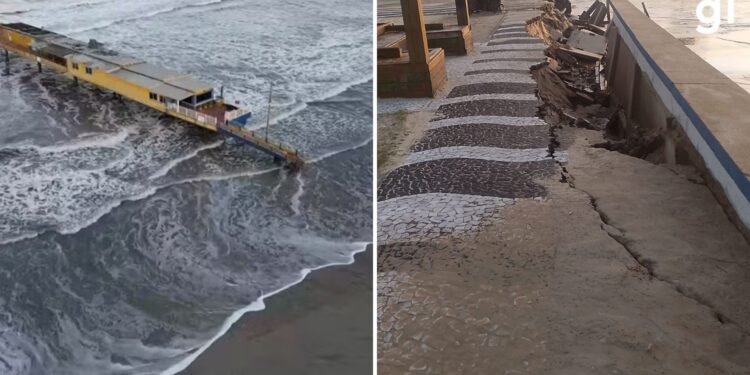 VÍDEO mostra forte ressaca no mar que causou estragos no Litoral Norte do RS